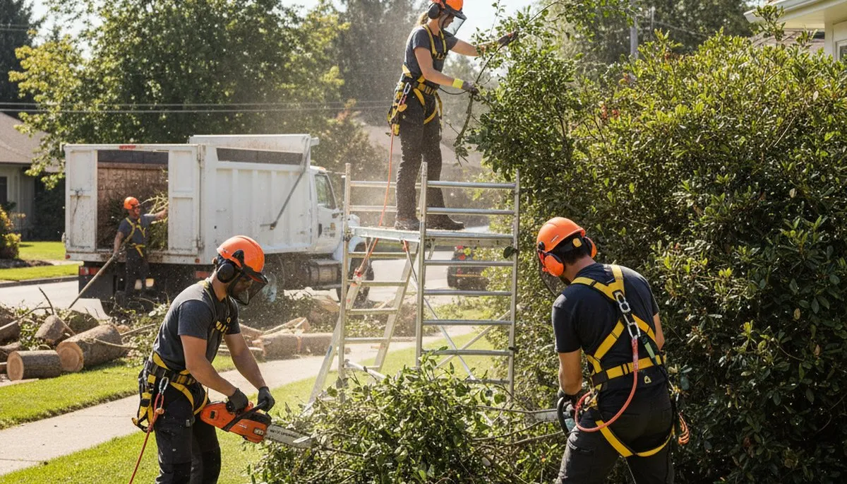 Shrub removal service in Oklahoma City, OK by Arbor Tree Care for overgrown landscape cleanup