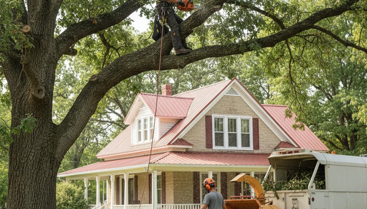 Tree service crew in Oklahoma City, OK performing professional tree trimming and removal