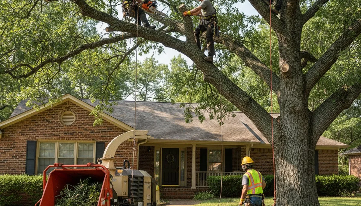Tree service crew in Oklahoma City, OK performing professional tree care and removal work
