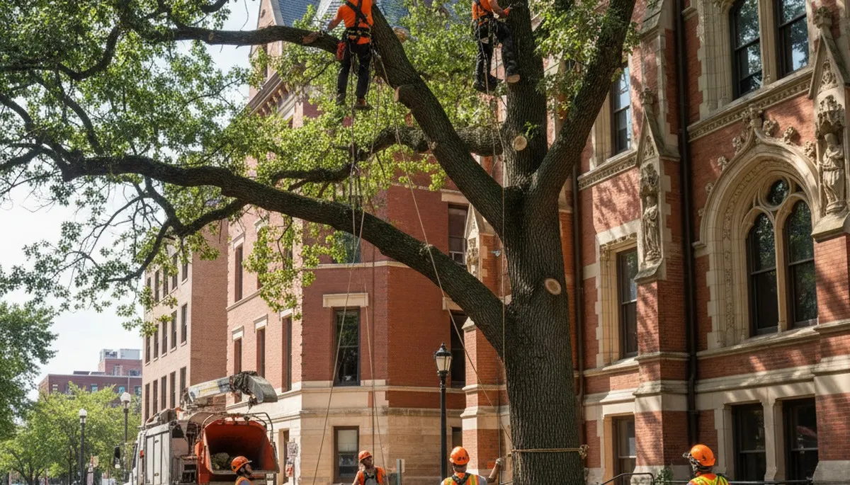 Tree service crew in Oklahoma City, OK providing professional tree care for local properties